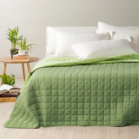 Caleffi Quilted Double Bedspread Solid Color Modern Bicolor 