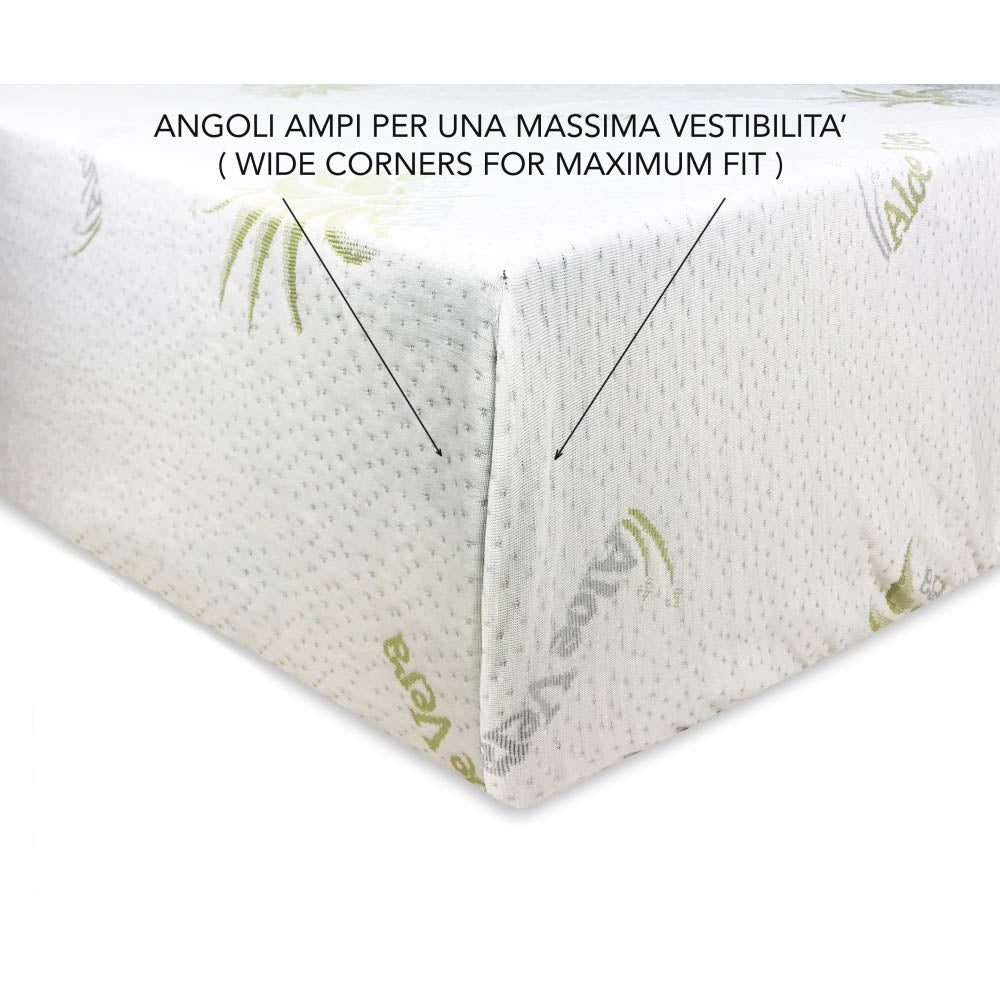 Coprimaterasso Aloe Vera Anallergico Antiacaro E Traspirante - Varie Dimensioni