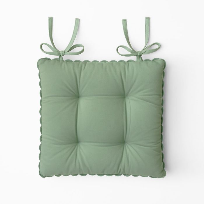 Maestri Cotonieri Set 2 Coprisedia India in Cotone con Fettucce 43x43 cm