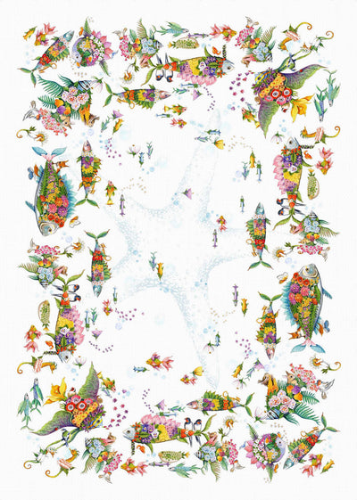 Tessitura Toscana Telerie Tovaglia da Tavola in 100% Lino Pesciflora