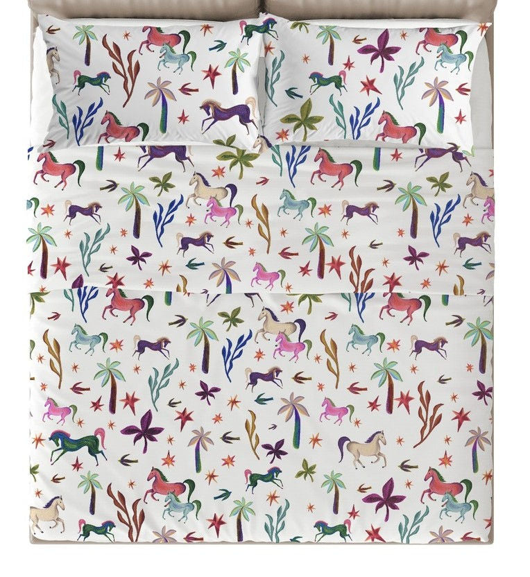 Tessitura Toscana Completo Lenzuola Agnes Fiore - Varie Dimensioni