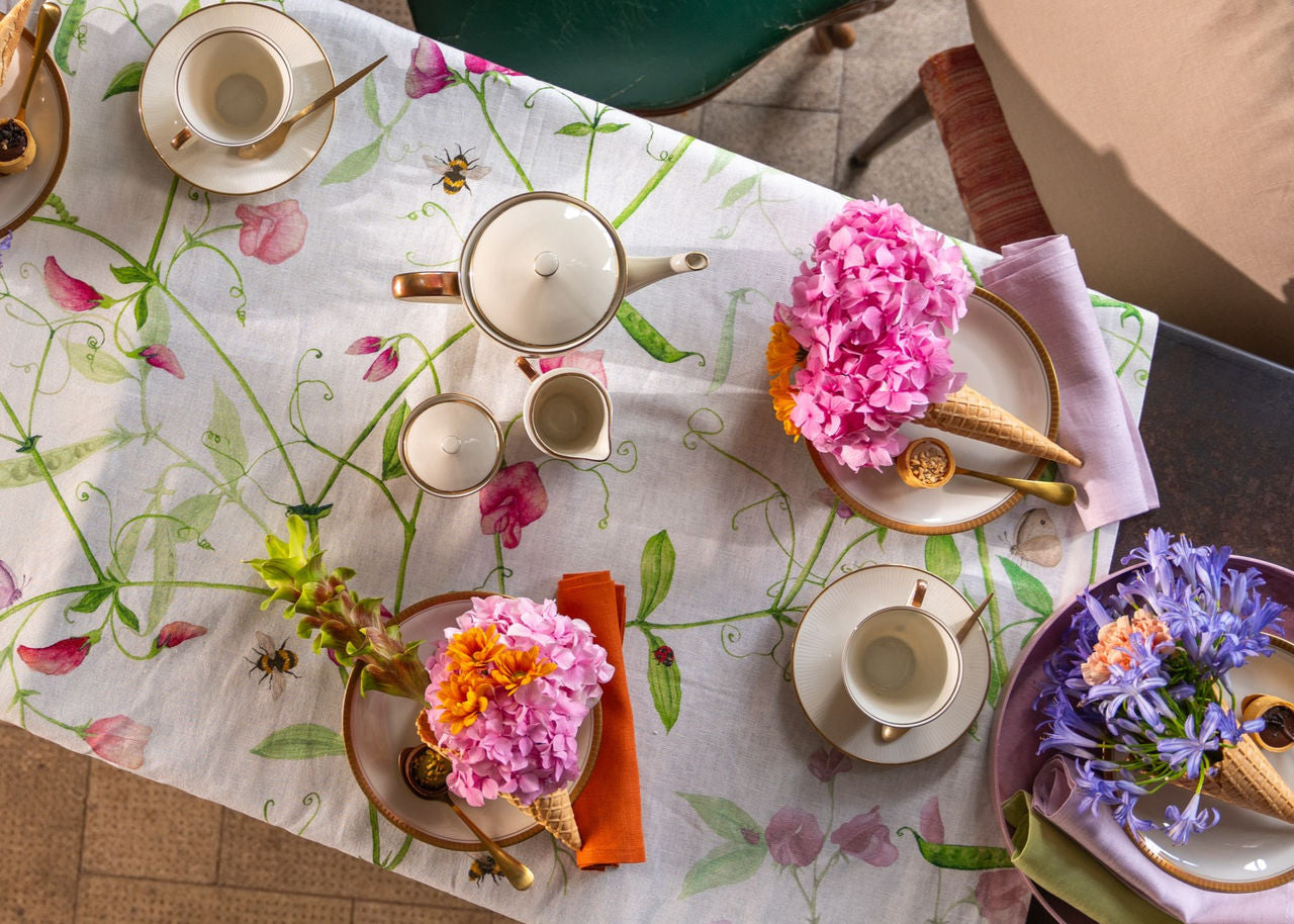 Tessitura Toscana Telerie Tovaglia in Misto Lino Petit Pois - Varie Dimensioni