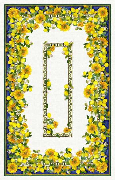 Tessitura Toscana Telerie Tovaglia da Tavola in 100% Puro lino Etruscan Garden