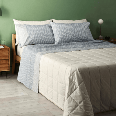 Zucchi Completo Lenzuola Matrimoniale c/doppie federe String D81 - Passarelli Biancheria