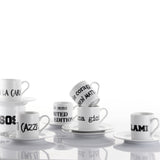 Set 6 Tazze Caffè c/piattino Graffiti Limited Edition By Weissestal