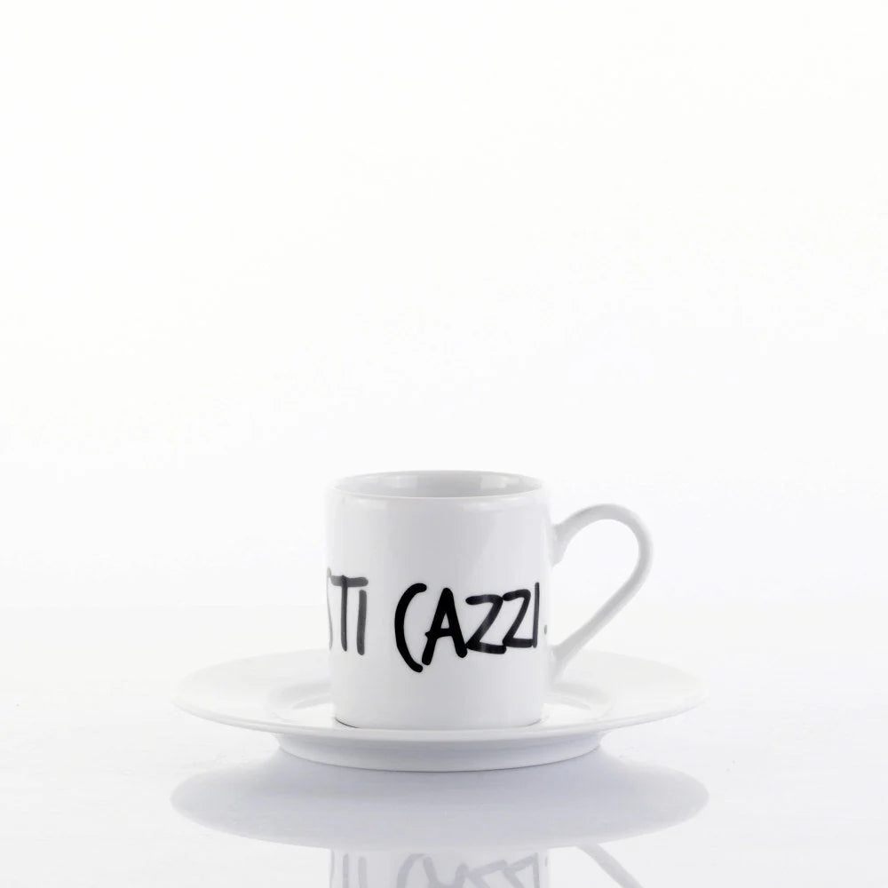 Set 6 Tazze Caffè c/piattino Graffiti MIX By Weissestal 2504S58