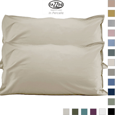 Fazzini Coppia Federe in Percalle di Cotone Finissimo Arianna S21 - Passarelli Biancheria