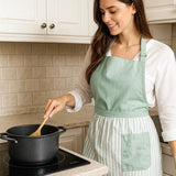 Maestri Cotonieri  Grembiule da Cucina India Home in Panama di Cotone con Tasca