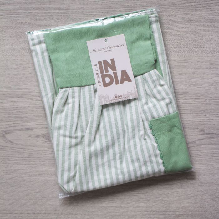 Maestri Cotonieri  Grembiule da Cucina India Home in Panama di Cotone con Tasca