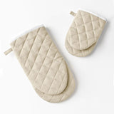 Maestri Cotonieri  Set 2 Guanti da Forno India in Cotone con Bordo Bianco