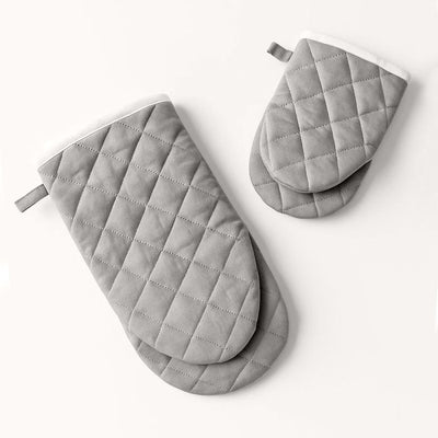 Maestri Cotonieri  Set 2 Guanti da Forno India in Cotone con Bordo Bianco
