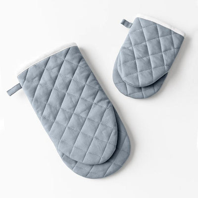 Maestri Cotonieri  Set 2 Guanti da Forno India in Cotone con Bordo Bianco