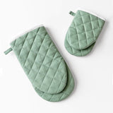 Maestri Cotonieri  Set 2 Guanti da Forno India in Cotone con Bordo Bianco