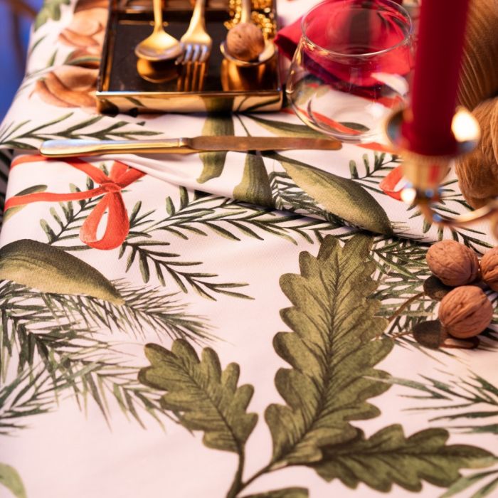 Tessitura Toscana Telerie Tovaglia Natalizia Nutnook 2510B - Varie Dimensioni