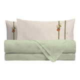 THUN® Completo Letto Matrimoniale in Cotone Country Bloom Green