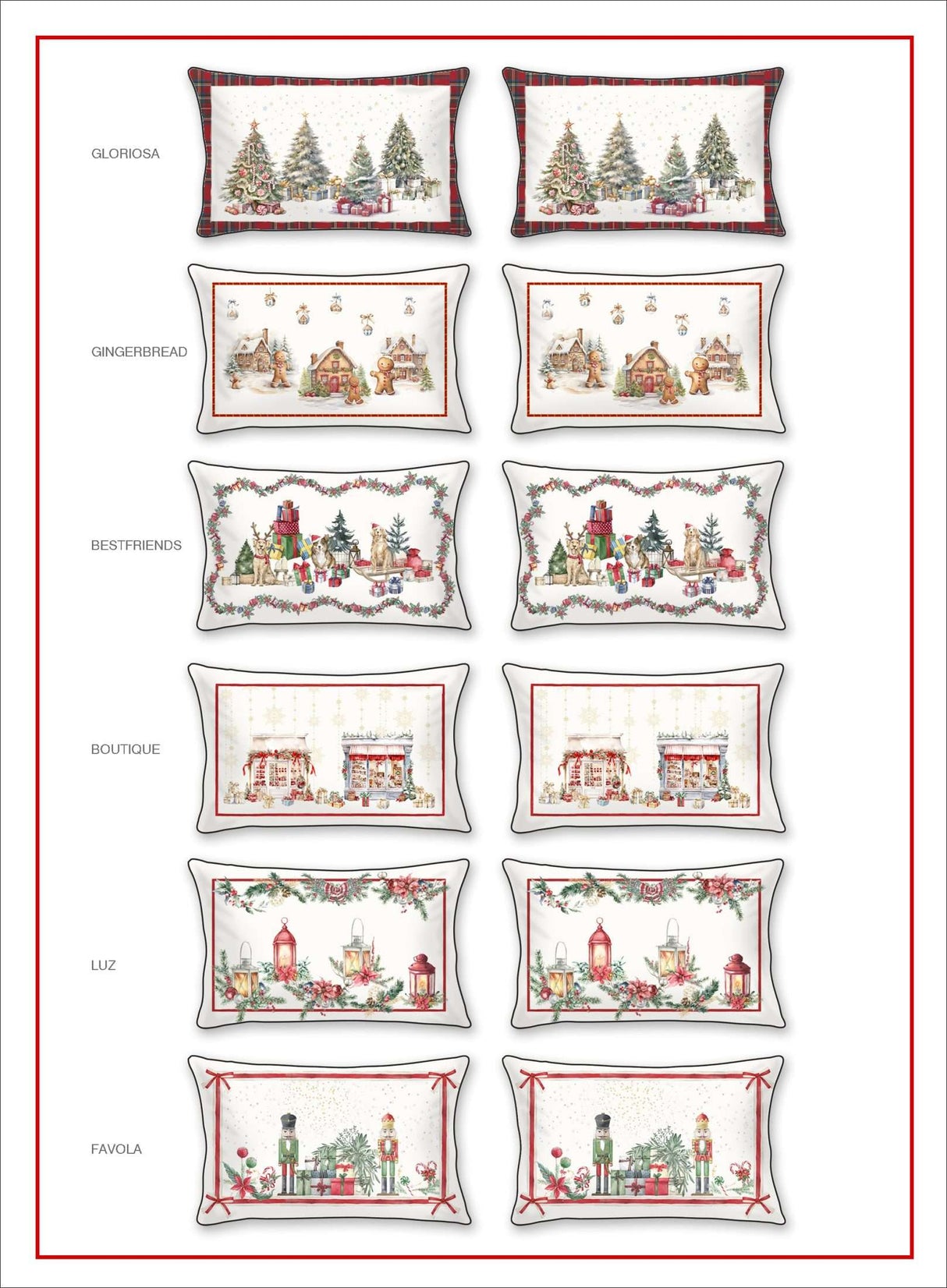 Tessitura Randi Set 2 Federe Natalizie In Raso Di Cotone Stampato Natale 2411S32