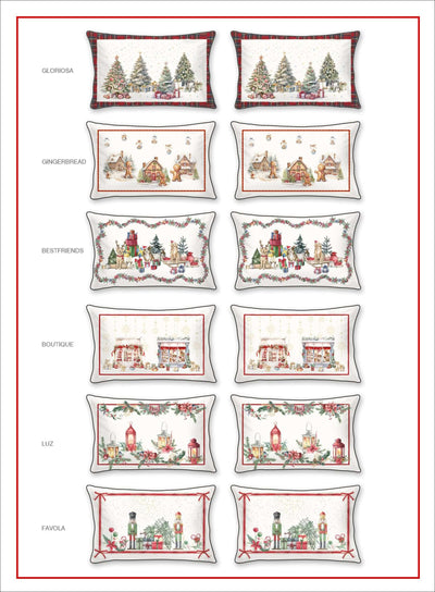 Tessitura Randi Set 2 Federe Natalizie In Raso Di Cotone Stampato Natale 2411S32