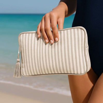 Maestri Cotonieri Home Pochette Portofino in Cotone Rigato con Zip