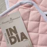 Maestri Cotonieri Set 2 Presine da Cucina India in Cotone con Bordo Bianco