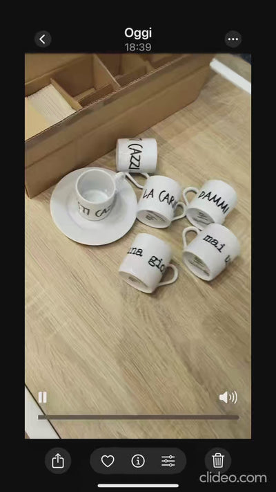 Set 6 Tazze Caffè c/piattino Graffiti MIX By Weissestal 2504S58