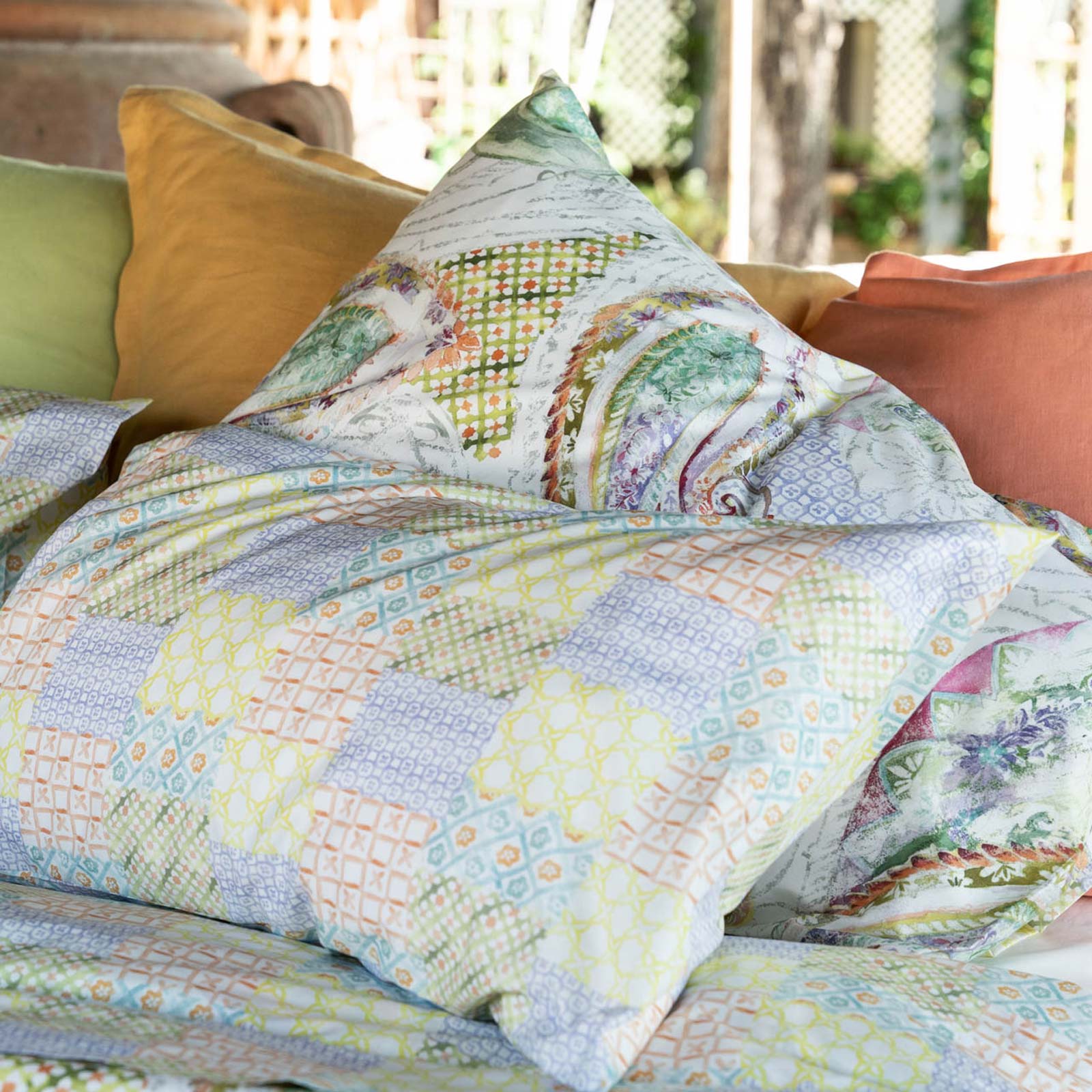 Tessitura Toscana Telerie Punjab Parure Copripiumino Matrimoniale FSB110