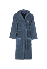 Trussardi Home Accappatoio con Cappuccio in Puro Cotone Ribbon S100