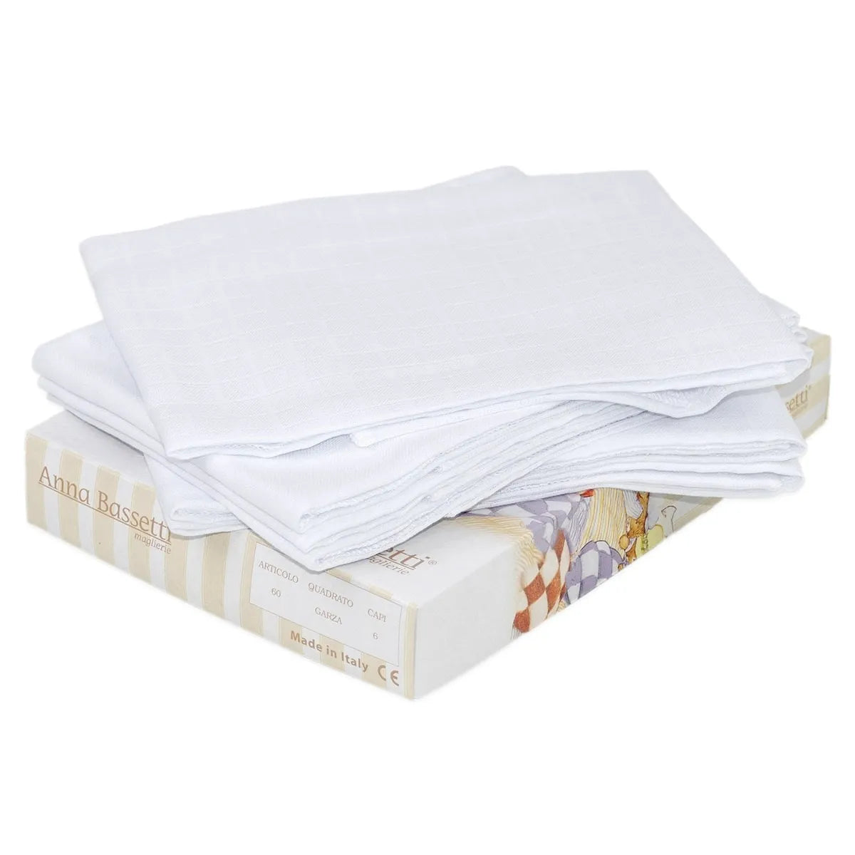 Anna Bassetti Pack of 6 Gauze Squares 100% Hypoallergenic Cotton S20