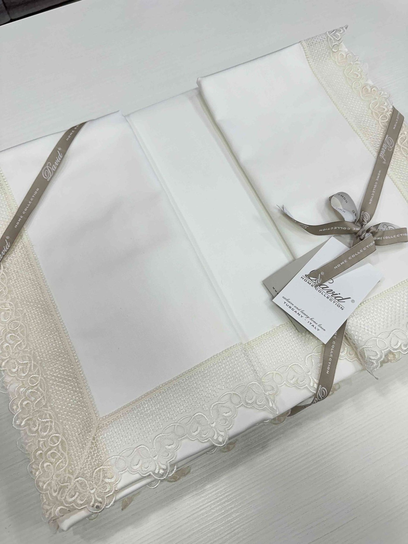 David Home Lenzuola Raso Pizzo