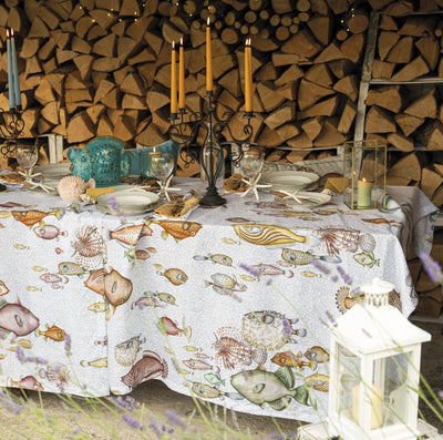 Tessitura Toscana Telerie Tovaglia e Runner in 100% Puro lino Reef - Varie dimensioni - Passarelli Biancheria