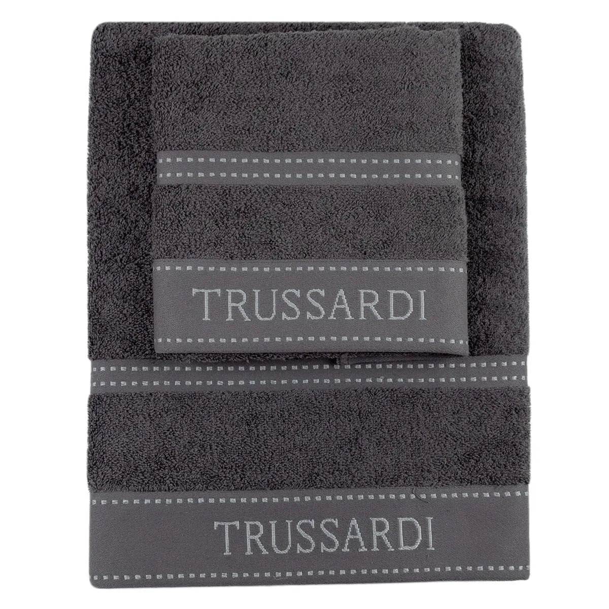 Trussardi Home Set Spugna 1+1 in Puro Cotone Ribbon S32