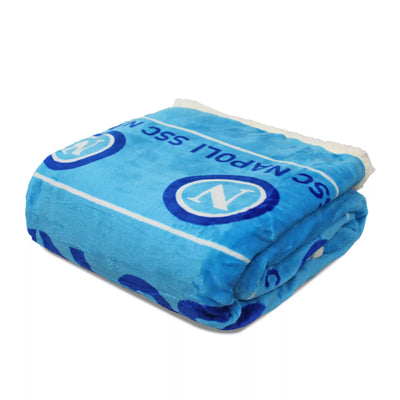 SSC Napoli Plaid agnellato ufficiale coperta stampata logo 2411S17