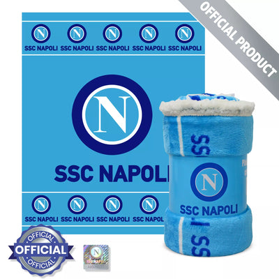 SSC Napoli Plaid agnellato ufficiale coperta stampata logo 2411S17