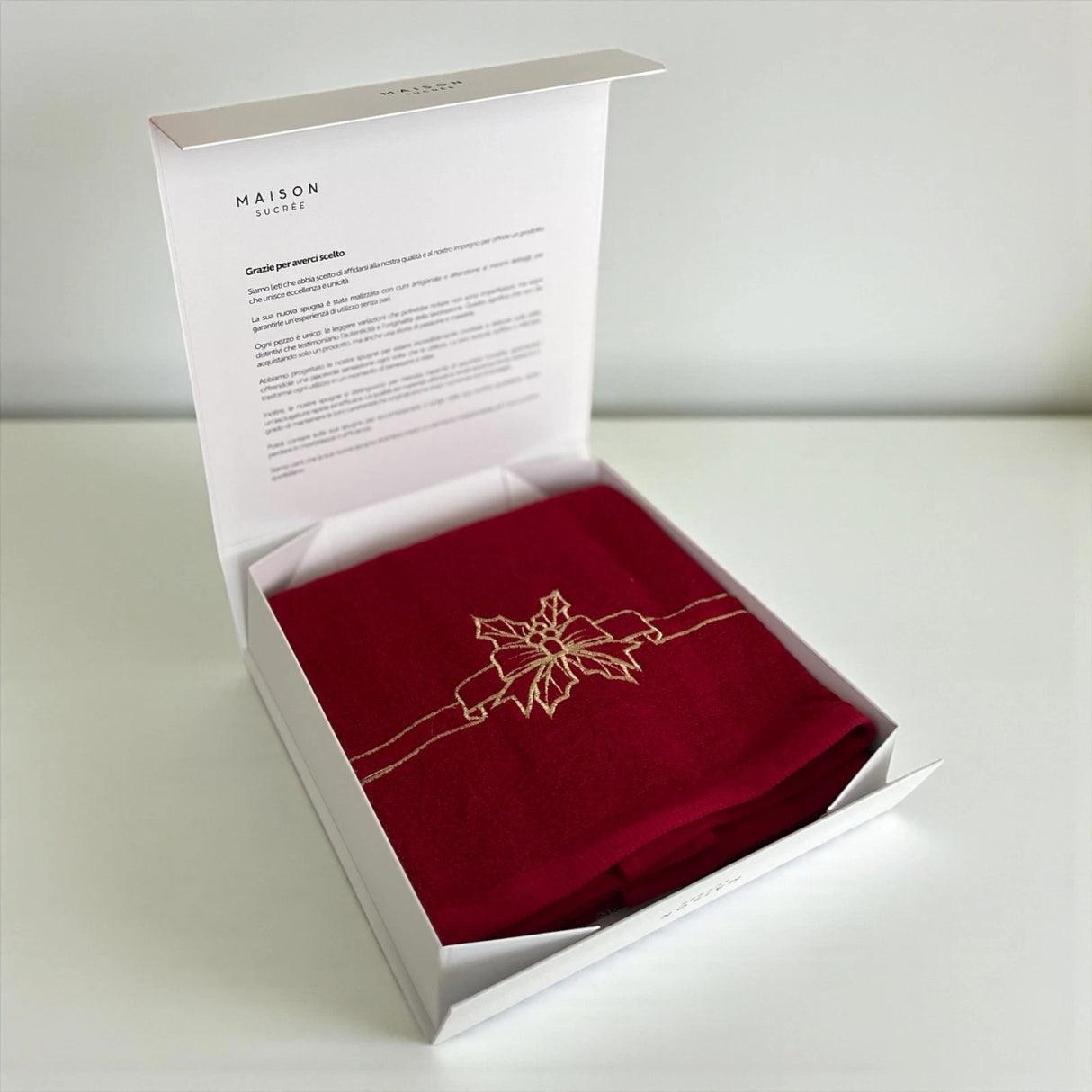 Maison Sucrèe Set Asciugamani 1+1 Natalizi in cotone Art. Preziosi 2511S20