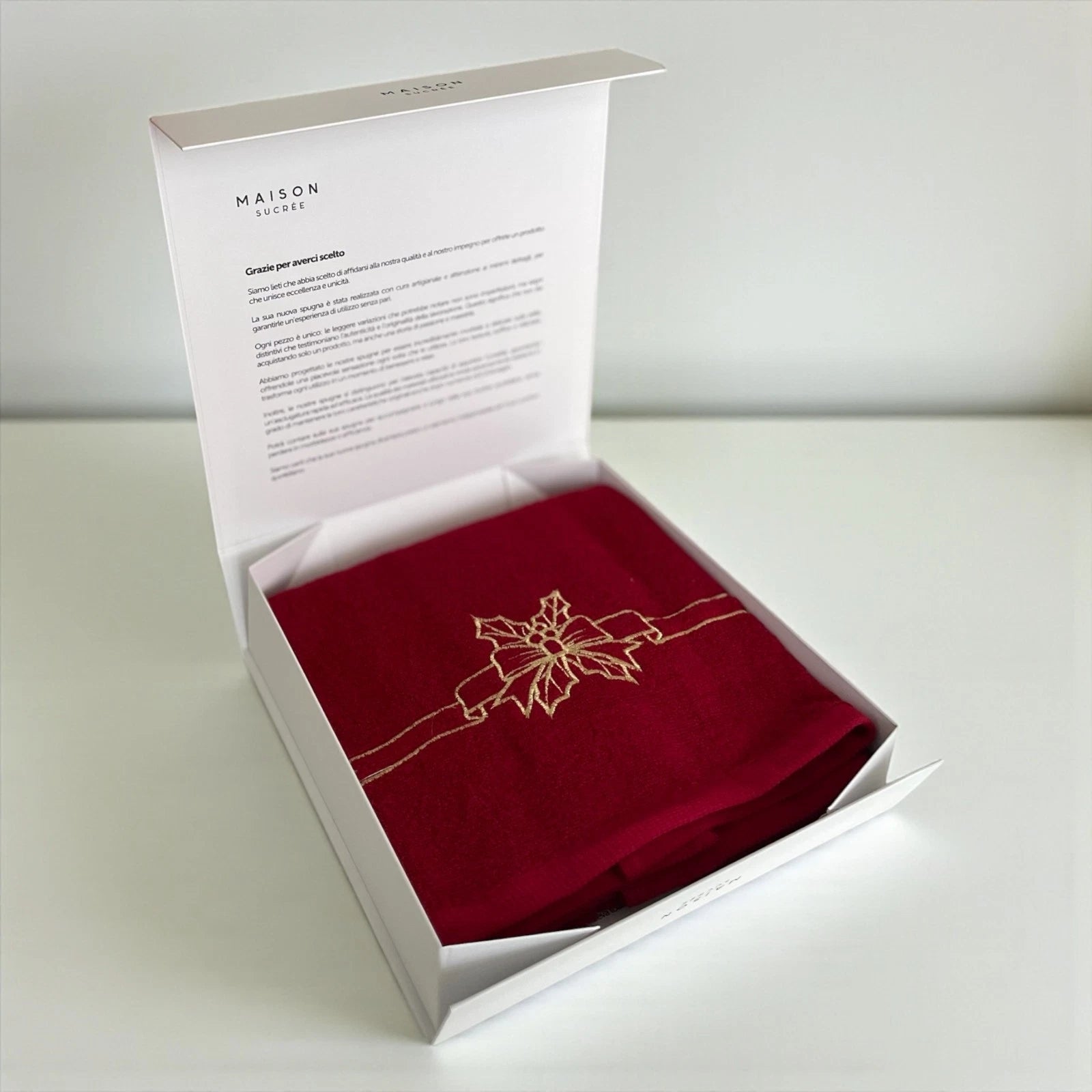 Maison Sucrèe Set Asciugamani 1+1 Natalizi in cotone Art. Preziosi 2511S20