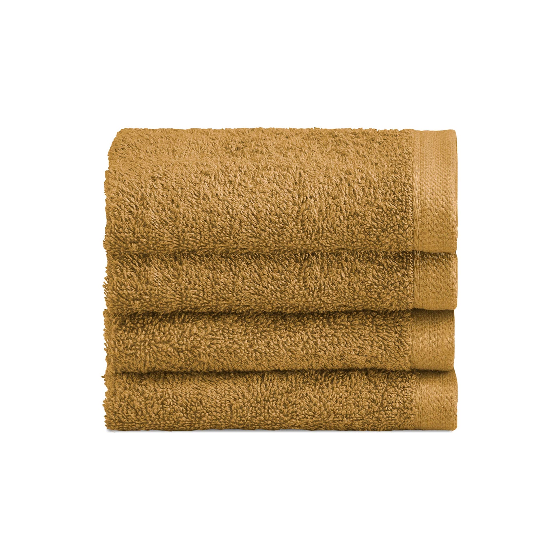 Biancoperla Set 4 Lavette 30x30 in Spugna di Cotone Tinta Unita - Perla - Bronzo