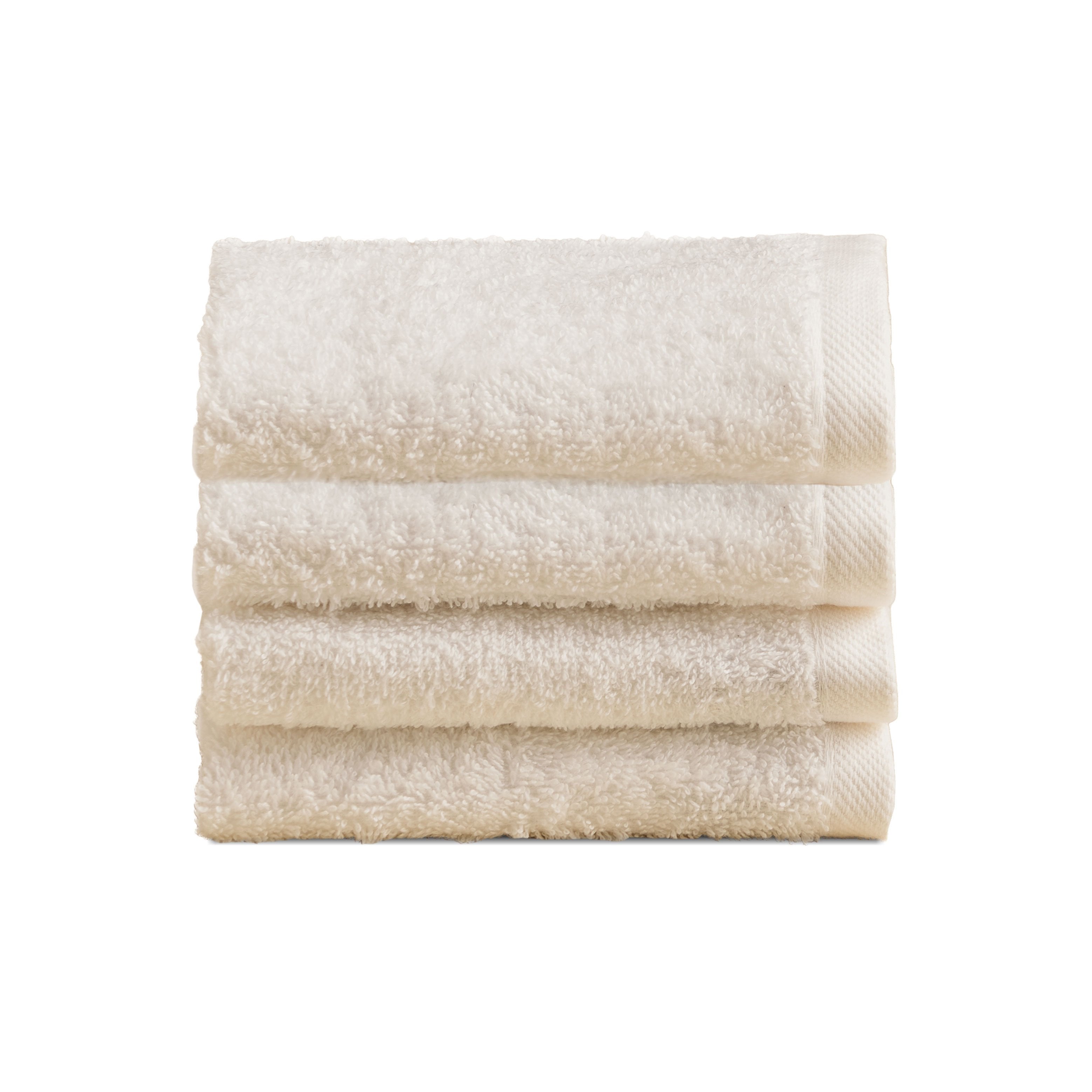 Biancoperla Set 4 Lavette in Spugna di Cotone Tinta Unita - Perla