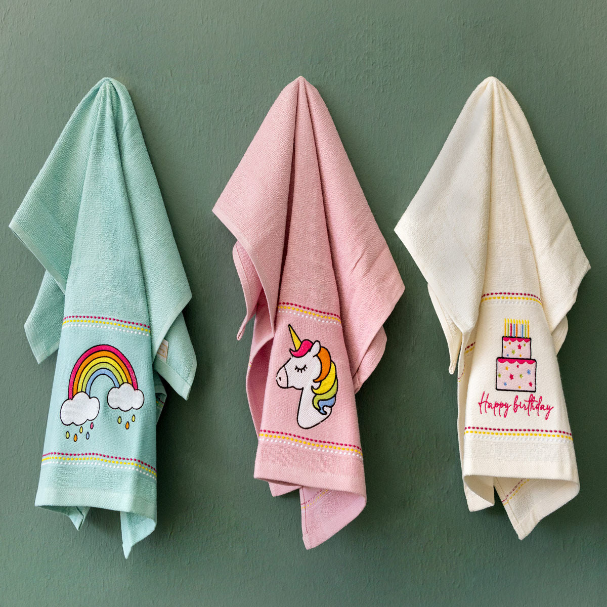 Maestri Cotonieri Set da 3 Strofinacci Birthday 2604S14