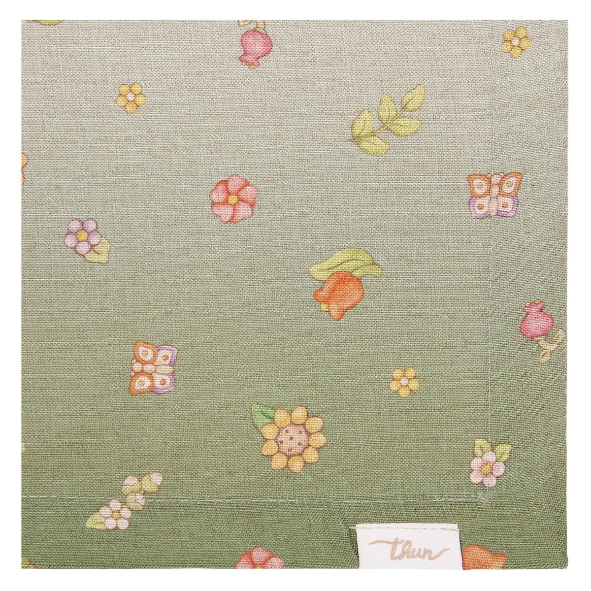 THUN® Tovaglia Antimacchia Country Flowers Green - Varie Dimensioni 2504S
