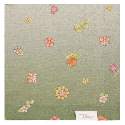THUN® Tovaglia Antimacchia Country Flowers Green - Varie Dimensioni 2504S