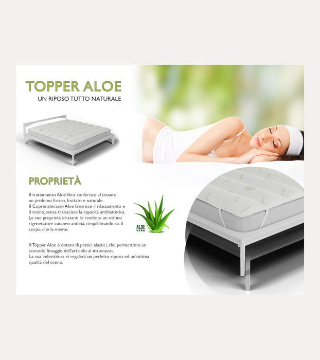 Topper Coprimaterasso Trapuntato Wellness Aloe - Varie Dimensioni - Passarelli Biancheria