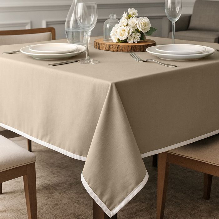 Maestri Cotonieri  Tovaglia India in Panama di Cotone con Bordo Bianco – Varie Dimensioni