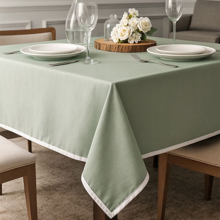 Maestri Cotonieri  Tovaglia India in Panama di Cotone con Bordo Bianco – Varie Dimensioni