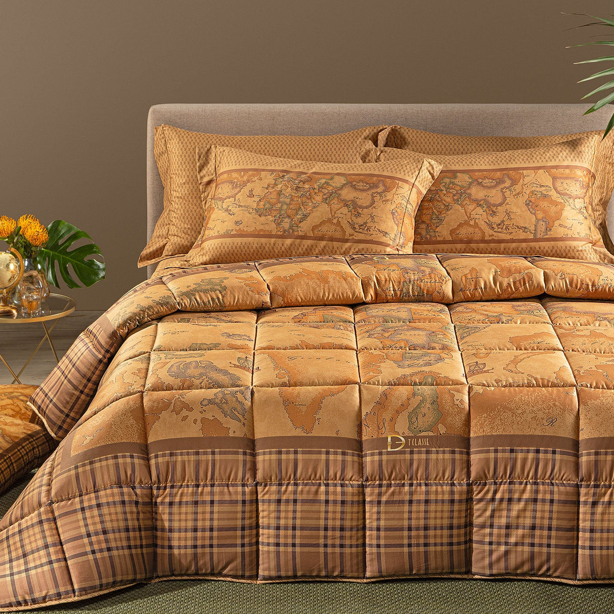 Alviero Martini Geo Tartan Trapunta in Raso di cotone Matrimoniale 1015729