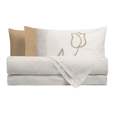 THUN® Completo Letto Matrimoniale New Elegance - Fantasia Tulipani