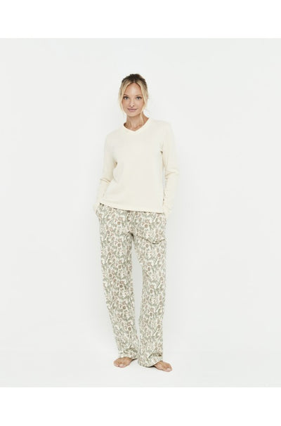 Selmark pigiama invernale da Donna in cotone felpato P13373