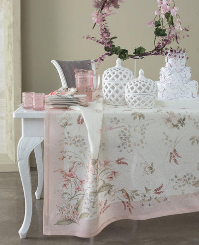 Blumarine Tovaglia in Lino Stampata 12 Posti Petite Colibrì 61328 S150 - Passarelli Biancheria