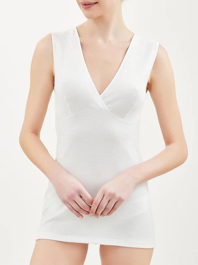 Ragno Canottiera da Donna Lana Cotone con Forme 072454 S26 - Passarelli Biancheria