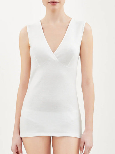 Ragno Canottiera da Donna Lana Cotone con Forme 072454 S26 - Passarelli Biancheria