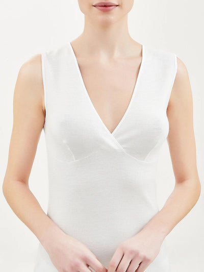 Ragno Canottiera da Donna Lana Cotone con Forme 072454 S26 - Passarelli Biancheria