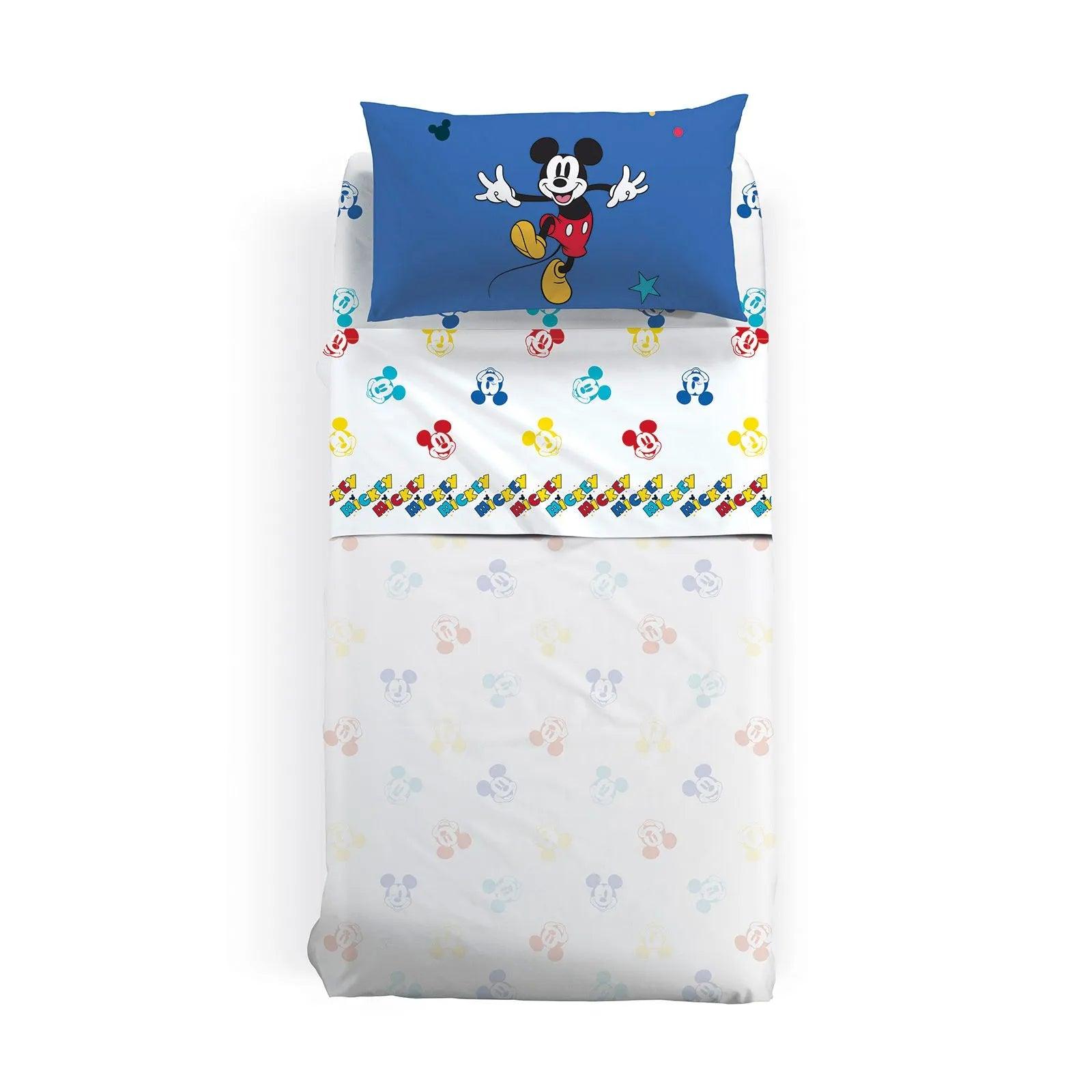 Caleffi Completo Lenzuola per Letto Piazza e Mezza Mickey Retro D50 - Passarelli Biancheria